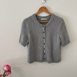 Abercrombie & Fitch Heather Gray Button-Up Cardigan